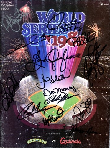 1982 Milwaukee Brewers & St. Louis Cardinals Autographed/Hand Signed 1982 World Series Program