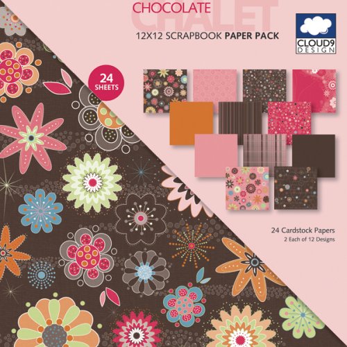 Fiskars Cloud 9 Design 24-Sheet 12-by-12-Inch Paper Pack, Chocolate Chalet