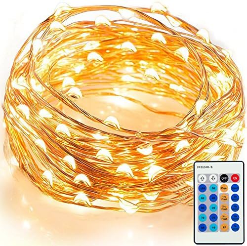 Led Fairy Outdoor Christmas Decorations String Lights Copper Wire Remote plug in 39Ft 120Leds for Garden, Patio, Wedding,Tree, Party, Christmas, Xmas,Thanksgiving
