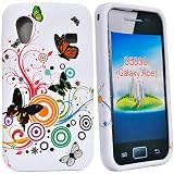 Accessory Master- blanc papillon fleur Housse étui en silicone pour samsung galaxy ace s5830