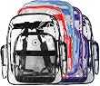 K-Cliffs Clear Transparent PVC Multi-pockets School Backpack/ Outdoor Backpack with Color Trim