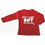 Don't Laugh But He's My Dad Long Sleeve Funny Baby T-shirt, red, 0-6 months
