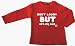 Don't Laugh But He's My Dad Long Sleeve Funny Baby T-shirt, red, 0-6 months