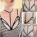 Hunputa New Alluring Womens Harness Bra Elastic Cage Bra Strappy Hollow Out Bra Bustier (S, Black)