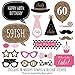 Big Dot of Happiness Chic 60th Birthday - Pink, Black and Gold Photo Booth Props Kit 20 Count