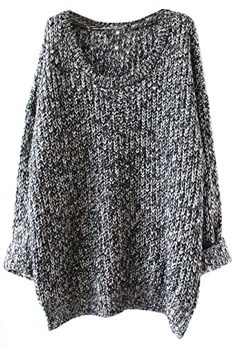 SheIn Women's Batwing Sleeve Oversized Pullover Knitted Sweater