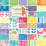 Moda Ticklish Charm Pack, Set of 42 5-inch-by-5-inch Precut Cotton Fabric Squares
