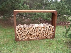 Kaminholzregal aus Cortenstahl, Rostdesign, Brennholzregal, Lagerregal