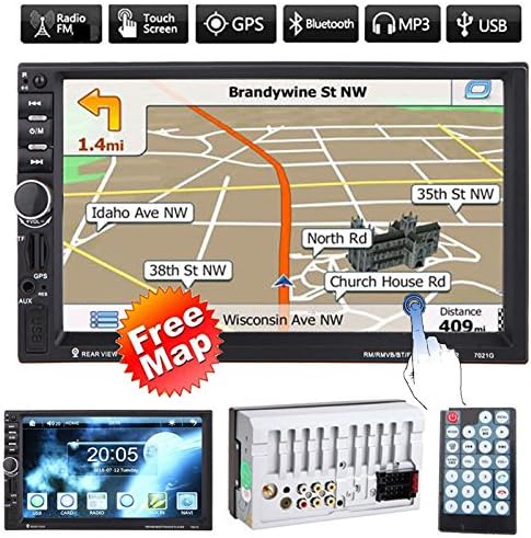 GPS Navi 7" HD 2 Din Bluetooth Car In-Dash Radio Stereo MP5 Player USB/FM + Map