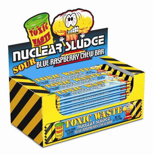 TOXIC WASTE Nuclear Sludge Chew Bars, Blue Raspberry, 0.7 Ounce Bars (Pack of 96) by Raspberry Candy