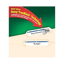 Avery® Blue File Folder Labels for Laser and Inkjet Printers with  TrueBlock(TM) Technology, 2/3 inches x 3-7/16 inches, Box of 1500 (5766)
