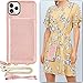LAMEEKU iPhone 11 Pro Max Wallet Case, iPhone 11 Pro Max Case with Card Holder, iPhone 11 Pro Max Leather Case Purse Zipper Slot Crossbody Chain Wrist Strap for Apple iPhone 11 Pro Max 6.5? Rose Gold