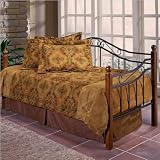 Wood Post and Black Grill Metal Daybed