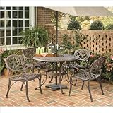 Home Styles Biscayne 5PC 42 Round Outdoor Dining Set in Rust Brown