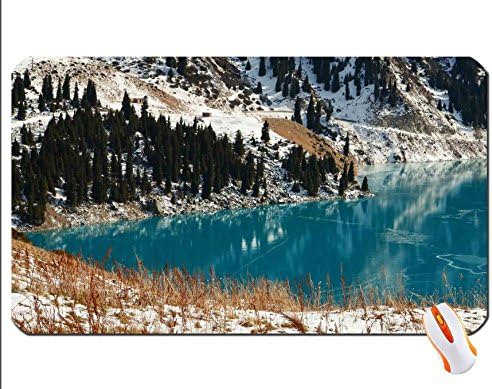 Almaty Lake located in Kazakhstan wallpaper mouse pad super big mousepad Dimensions: 23.6 x 13.8 x 0.2inches(60x35x0.2cm)