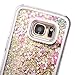 Galaxy S7 Edge Case, VEGO Glitter Flowing Liquid Bling Transparent Sparkle Floating Hard Case Cover for Samsung Galaxy S7 Edge (Pink)