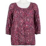 Misses IZOD 3/4 Sleeve Smocked Peasant Top