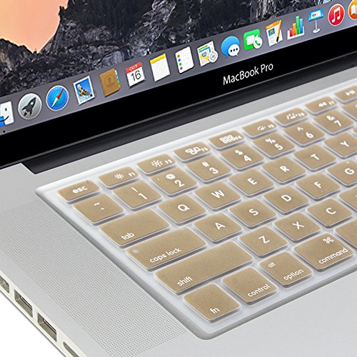 GMYLE Champagne Gold Keyboard Cover for Macbook Air Pro 13 15 15 Pro Retina 17 US model - Keyboard Skin Protector