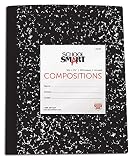 School Smart Marbleback Composition Books - UnRuled - 9 3/4 x 7 1/2 - 100 Sheets - 200 Pages