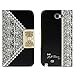 Galaxy Note 2 Case,Landfox Black Fresh Cute Flip Wallet Leather Case (Samsung Galaxy Note 2 N7100)