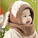 Lowpricenice Winter Baby Kids Girls Boys Warm Woolen Coif Hood Scarf Caps Hats (Khaki)