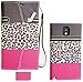 Samsung Galaxy Note 3 N9000 Premium Faux Leather Brown Pink Color Block Leopard Wallet Case