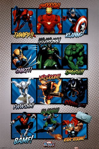 Marvel Heroes (Sound Effects) Art Poster Print – 24″ X 36″