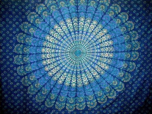 Blue Bursting Tapestry-Wall Hang-Spread-Many Decor Uses