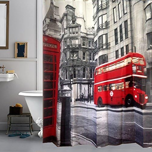 London view Print Shower Curtain Waterproof Mildew-proof Polyester Fabric Bathroom Accessories Home Decoration