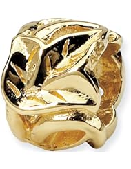 Reflection Beads 14kt Yellow Gold Tri Leaf Flower Bead