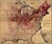 1874 LARGE US MEDICAL MAP TUBERCULOSIS EPIDEMIC