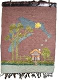 Home Sweet Home - Natural jute wall hanging / picture, hand woven