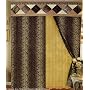 Leopard Print Patchwork Curtains/drapes with Valance & Sheers 8 Piece Set