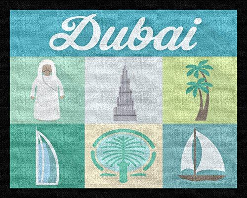 16x20 Custom Canvas Dubai Personalized Travel Poster Art Print