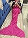 U-miss Mermaid Blanket Crochet and Mermaid Tail Blanket for Adult, Super Soft All Seasons Thicken Sleeping Blankets (Scale red)