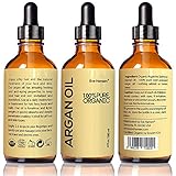 Organic ARGAN Oil - HUGE 4 OUNCE! - Naturally Rich in Anti-Aging VITAMIN E - 100% Pure (EcoCert, USDA) - Nothing Added or Taken Away - For NATURAL Fac