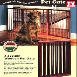 Folding Wood Pet Gate- 3 Sections