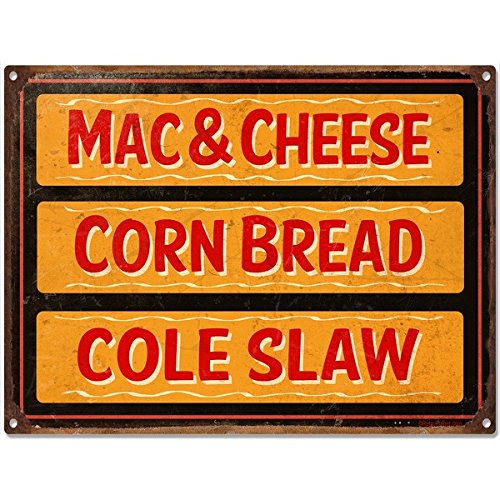 BBQ Cornbread Slaw Mac n Cheese Barbecue Sign 16 x 12