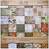 Collage Mini Paper Stash by Tim Holtz Idea-ology, 36 Sheets, Double-Sided Cardstock, 8 x 8 Inches, Multicolored, TH93054