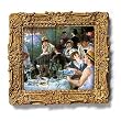 Luncheon of the Boating Party - Gold Frame Magnet with pop-out easel (2-3/4" x 2-1/2")