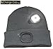 Charge Cap USB Bright LED headlamp Beanie - Activewear LED headlamp. Remove + Recharge Bright LED Lights, NO Batteries to Replace, LED Beanie hat