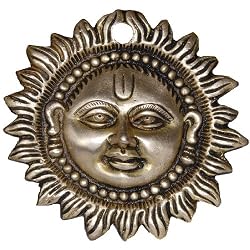 Sun Mask Brass Collectibles & Figurines Dia 3.37 inches