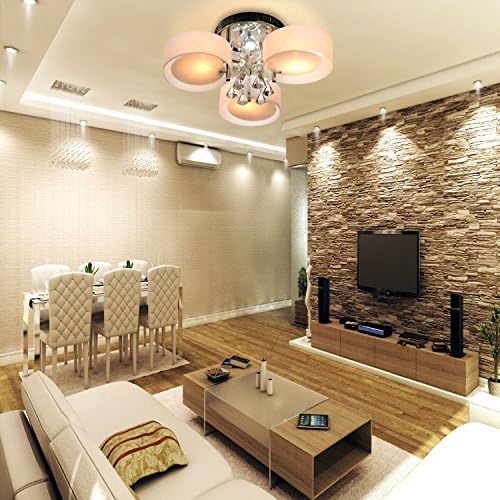 3 Lights Elegant Crystal Celling Light Flush Mount Light with Glass Shade with pottery Angel Height 35 Width 55 Length 55cm