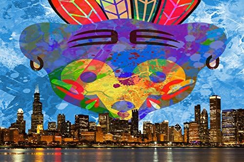 Chicago Bear Feather City Skyline (49" x 33")