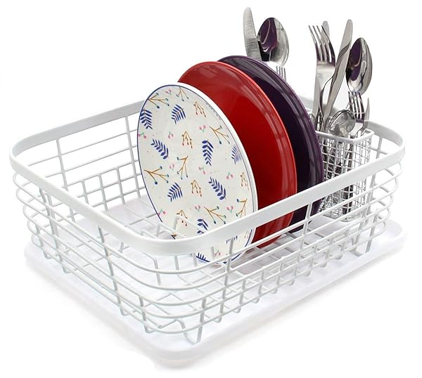 Tqvai Kitchen Dish Drainer Drying Rack With Drainboard Set And