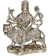 Goddess Figurines Brass Durga Sitting on Her Vehicle Lion 5.50 x 2 x 7.5 inches