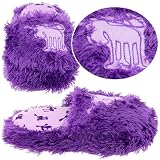 Lazy One Purple Fuzzy Moose Slippers for Girls