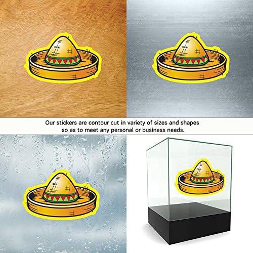 Sticker Mexican Sombrero durable Boat car couple maldives chair (8 X 5,28 Inches) Fully Waterproof Printed vinyl sticker