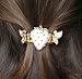 Haarspange wei�e ERDBEERE mit 18-Karat Goldauflage
