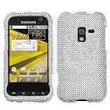 Silver Diamante Protector Faceplate Cover(Diamante 2.0) For SAMSUNG D600(Conquer 4G), R920(GALAXY ATTAIN 4G)